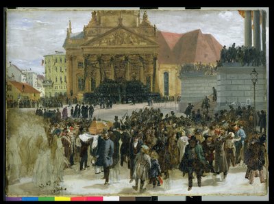 Victims of the March Revolution in Berlin Lying in State by Adolph Menzel